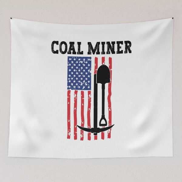 Item preview, Coal Miner Patriotic American Flag designed and sold by belladesign7.