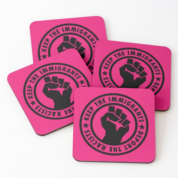 Item preview, KEEP THE IMMIGRANTS - DEPORT THE RACISTS  (clenched fist black) designed and sold by Thelittlelord.