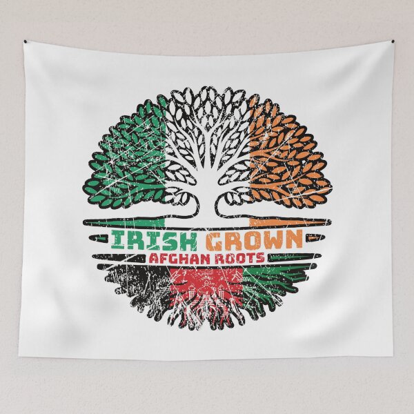 Item preview, Afghanistan Afghan Irish Ireland Tree Roots Flag designed and sold by FlagX.