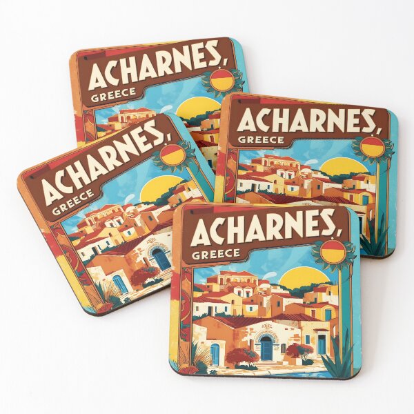 Aperçu de l'œuvre Acharnes Grèce Voyage Vintage Tourisme Rétro créée et vendue par TravelersGems.