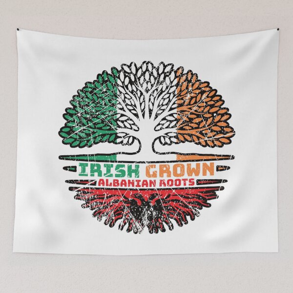 Item preview, Albanian Albania Irish Ireland Tree Roots Flag designed and sold by FlagX.