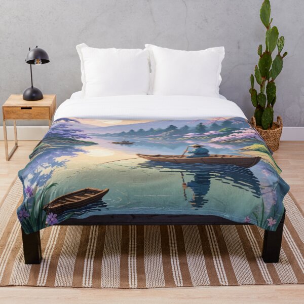Item preview, Pescador japonés en un barco de madera. designed and sold by Asiantrendzz.