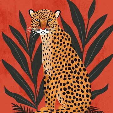 Artwork thumbnail, Sitting leopard by patternshoprad