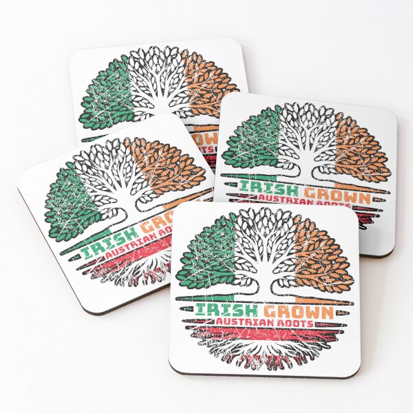 Item preview, Austria Austrian Irish Ireland Tree Roots Flag designed and sold by FlagX.