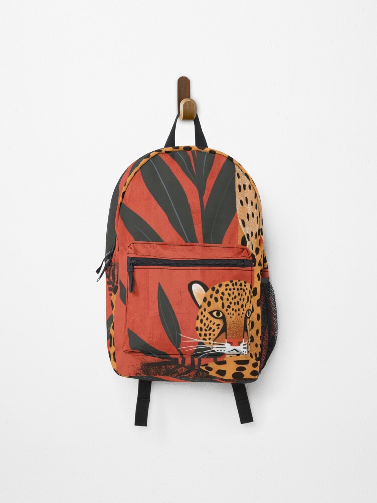 Thumbnail 1 of 3, Backpack, Sitting leopard designed and sold by patternshoprad.