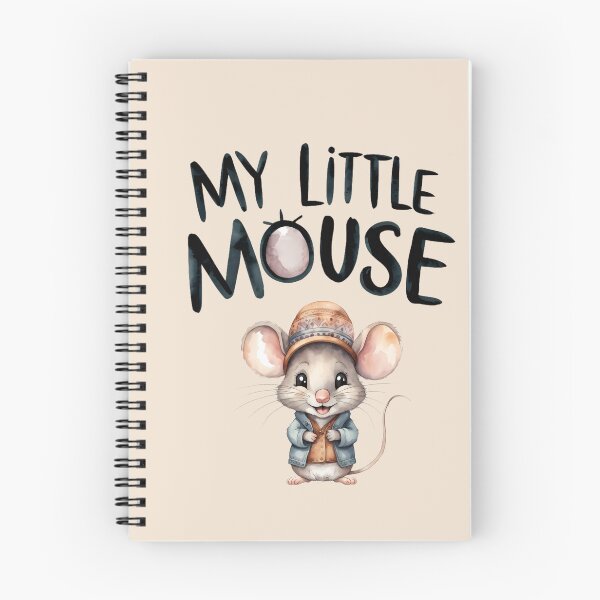 Aperçu de l'œuvre Ma petite souris, souris qui rit avec un chapeau orange, rongeur de dessin animé mignon, image aquarelle créée et vendue par StickerinoShop.