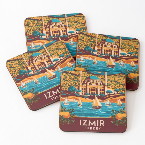 Aperçu de l'œuvre Izmir Turquie Tourisme Voyage Vintage créée et vendue par TravelersGems.
