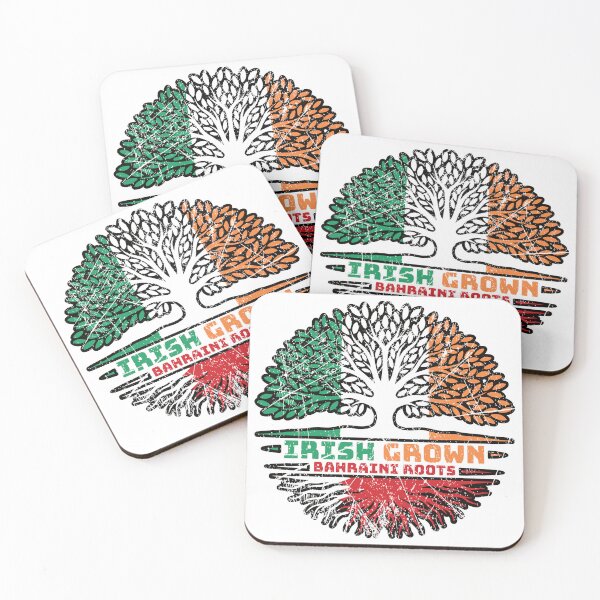 Item preview, Bahrain Bahraini Irish Ireland Tree Roots Flag designed and sold by FlagX.