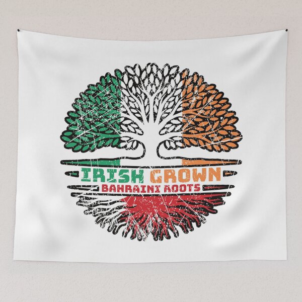 Item preview, Bahrain Bahraini Irish Ireland Tree Roots Flag designed and sold by FlagX.