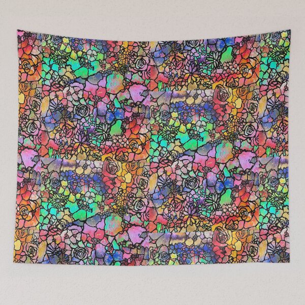 Item preview, Vibrant Floral Stained Glass designed and sold by Valerie Kelley.