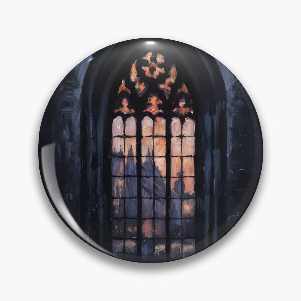 Item preview, Twilight Gothic Cathedral Stained Glass Oil Painting designed and sold by PastCanvas.
