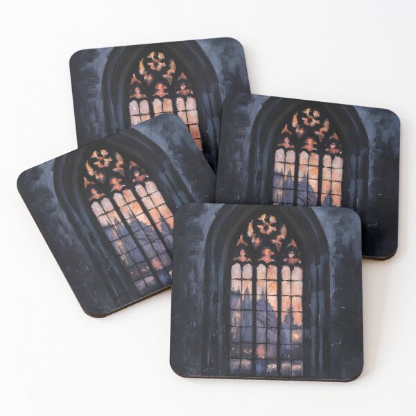 Item preview, Twilight Gothic Cathedral Stained Glass Oil Painting designed and sold by PastCanvas.