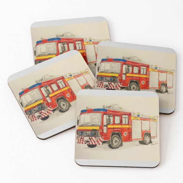 Item preview, Surrey Fire truck prints designed and sold by Truck drawing art.
