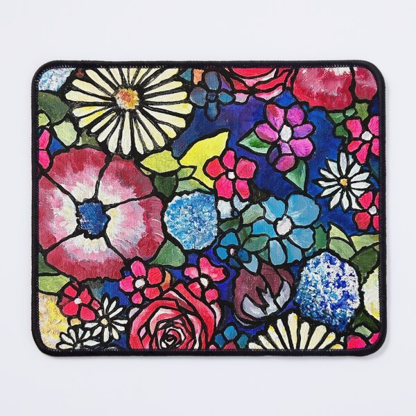 Item preview, Magenta Indio Floral Stained Glass designed and sold by Valerie Kelley.