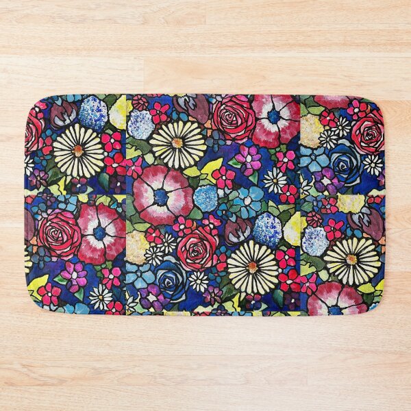 Item preview, Magenta Indio Floral Stained Glass designed and sold by Valerie Kelley.