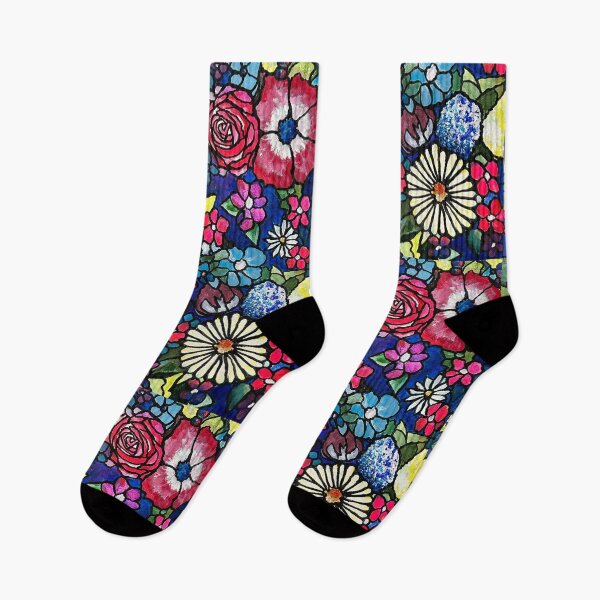 Item preview, Magenta Indio Floral Stained Glass designed and sold by Valerie Kelley.