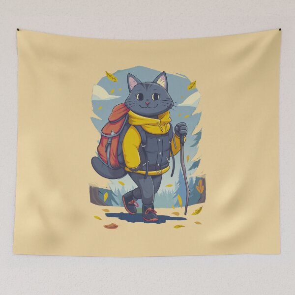 Item preview, Cute Cat Hiking Outdoor Adventure designed and sold by Wild-Co.