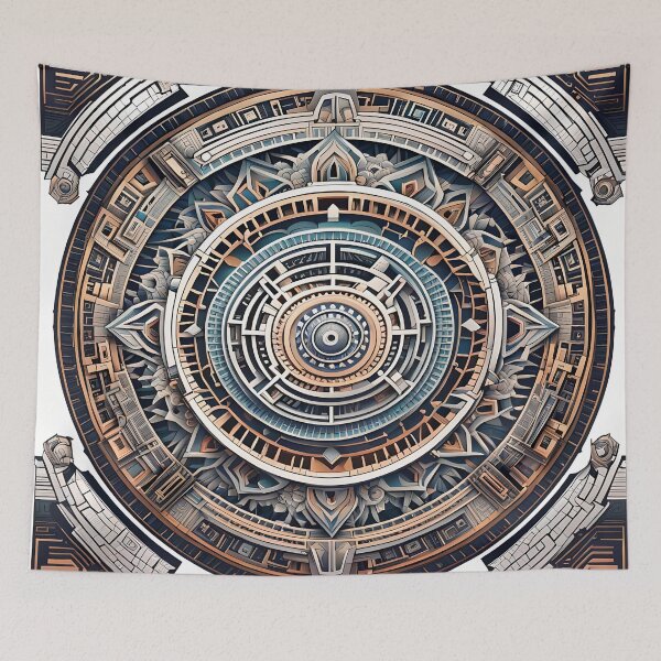 Item preview, High-Tech Mandala with Cybernetic and Futuristic Motifs designed and sold by MandalasShops.