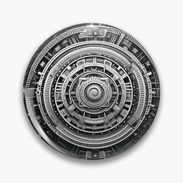 Item preview, Industrial Mandala in Black and White with Metallic Details designed and sold by MandalasShops.