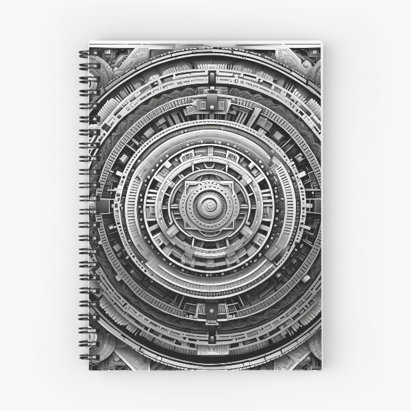Item preview, Industrial Mandala in Black and White with Metallic Details designed and sold by MandalasShops.