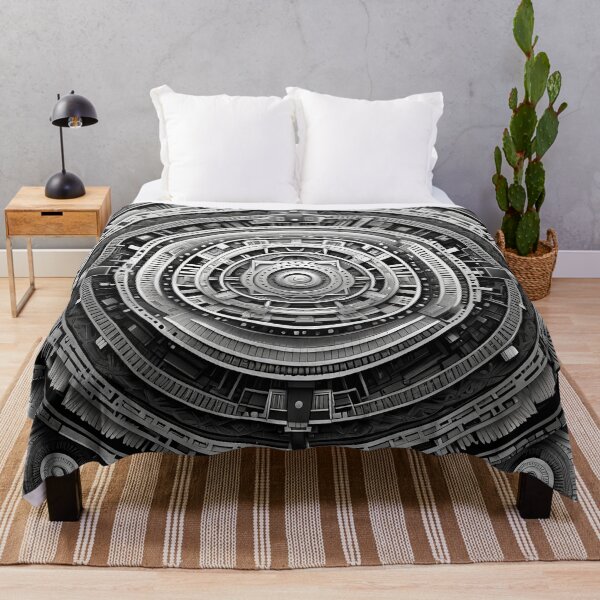 Item preview, Industrial Mandala in Black and White with Metallic Details designed and sold by MandalasShops.