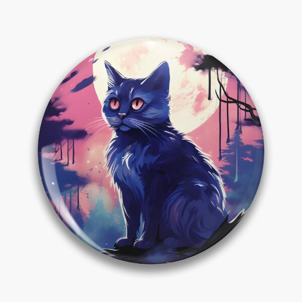 Item preview, cat in the woods with a full moon designed and sold by FamousArtDesign.