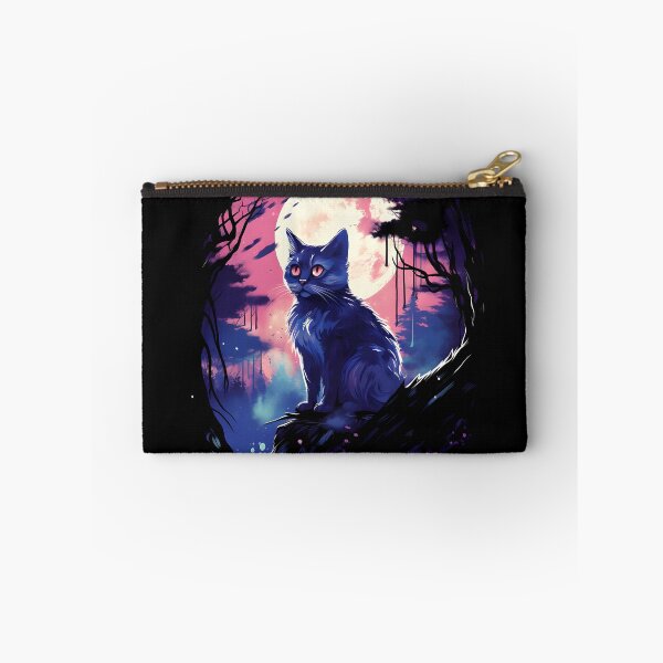 Item preview, cat in the woods with a full moon designed and sold by FamousArtDesign.