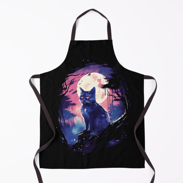 Item preview, cat in the woods with a full moon designed and sold by FamousArtDesign.