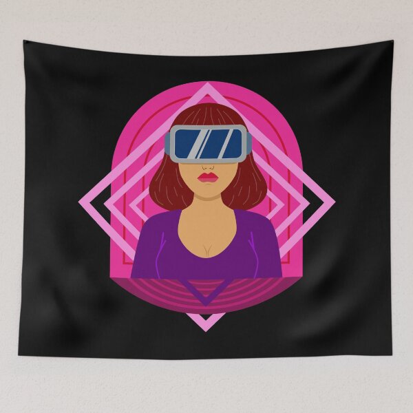 Item preview, Girl Wearing Virtual Reality Tech designed and sold by ArtNoveltee.