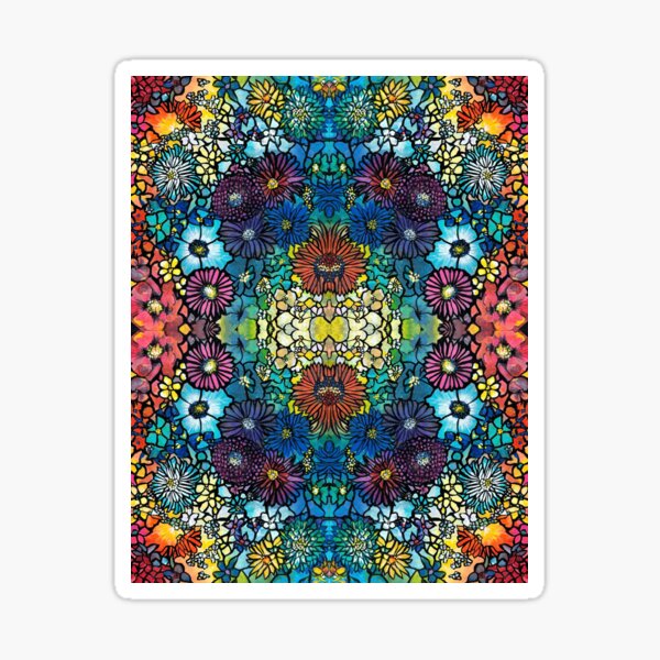 Item preview, Vibrant Floral Stained Glass designed and sold by Valerie Kelley.
