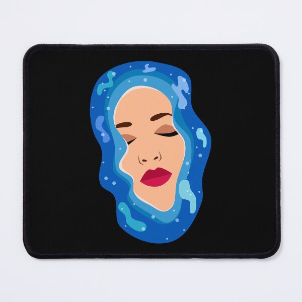 Item preview, Floating Woman Face in Blue Water designed and sold by ArtNoveltee.