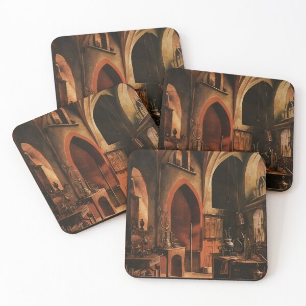 Item preview, Medieval Alchemist's Lab Oil Painting Gothic Baroque Style designed and sold by PastCanvas.