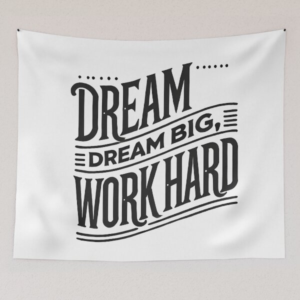 Item preview, Dream Big Work Hard Inspirational Typography Design designed and sold by Abdulra7man369.