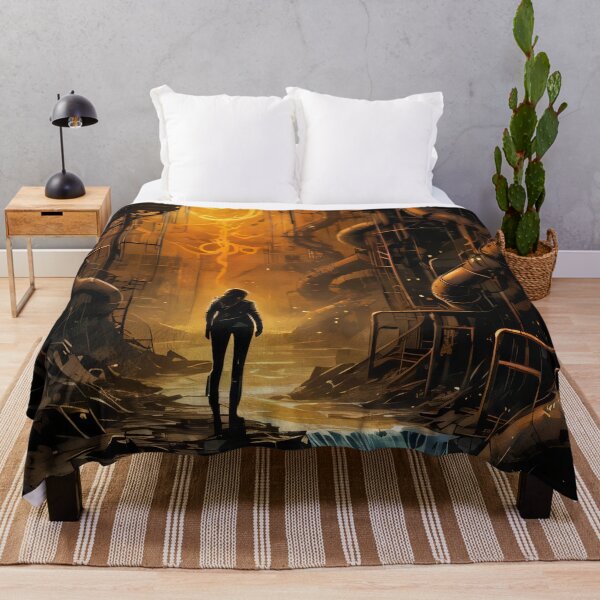 Item preview, Lonely Dystopian Traveler in a Sci-Fi World designed and sold by ByteyCreatives.