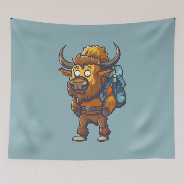 Item preview, Funny Bison Hiking Outdoor Adventure designed and sold by Wild-Co.