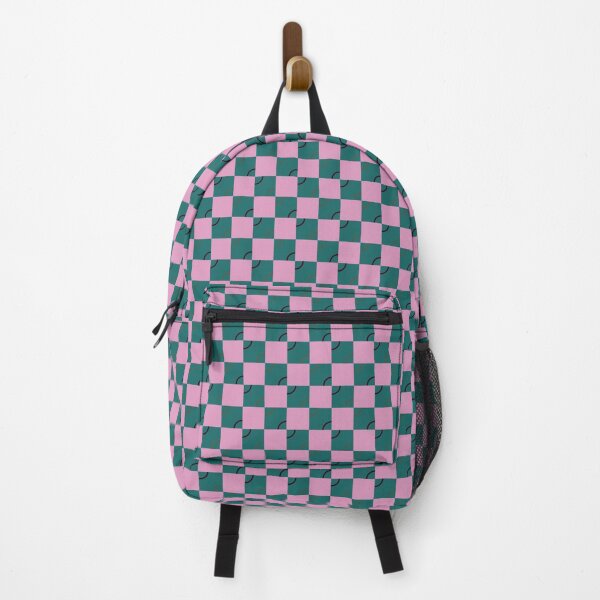 Vista previa del artículo con la obra «Patrón de tablero de ajedrez rosa y verde», diseñado y vendido por TheMadPlaidder.