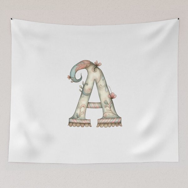 Item preview, Letter A Monogram, Fancy Letter A, Grunge Style Letter A designed and sold by FernLiz.