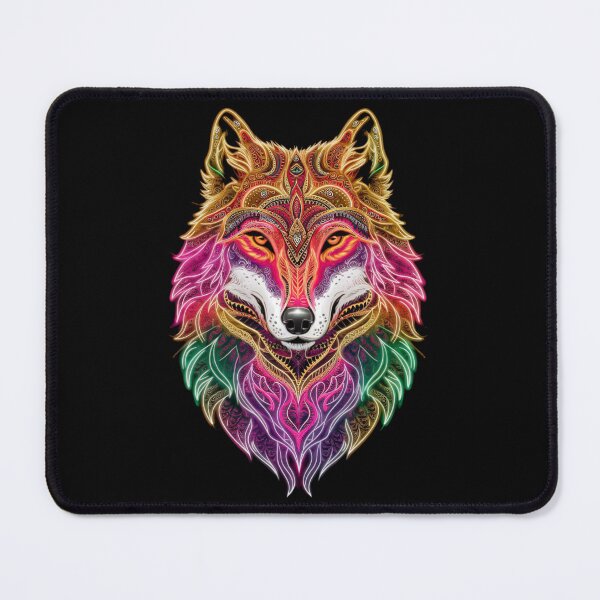 Item preview, Colorful image of a wolf with bright neon colors designed and sold by Street Corsairs.