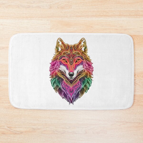 Item preview, Colorful image of a wolf with bright neon colors designed and sold by Street Corsairs.