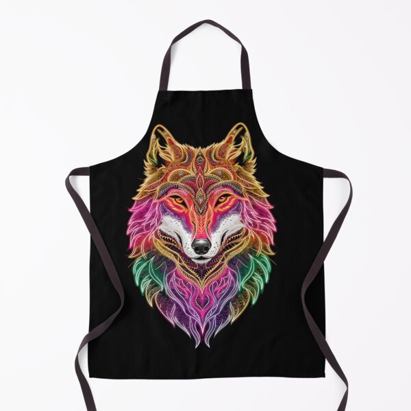 Item preview, Colorful image of a wolf with bright neon colors designed and sold by Street Corsairs.