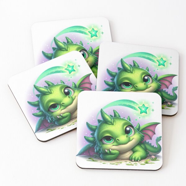 Item preview, Green fairy little dragon with star designed and sold by Zer0nik.