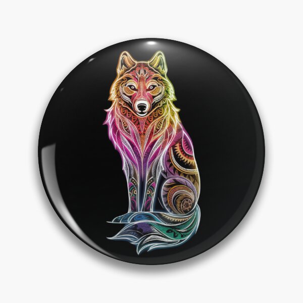 Item preview,  Colorful image of a wolf with bright neon colors designed and sold by Street Corsairs.