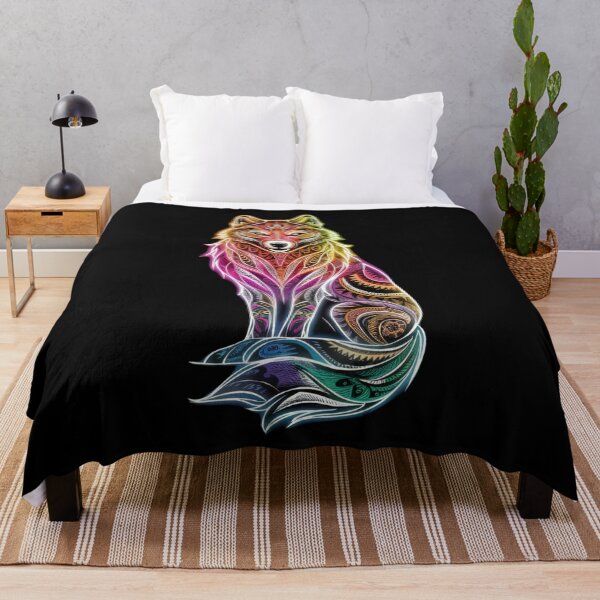 Item preview,  Colorful image of a wolf with bright neon colors designed and sold by Street Corsairs.