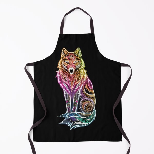 Item preview, Colorful image of a wolf with bright neon colors designed and sold by Street Corsairs.