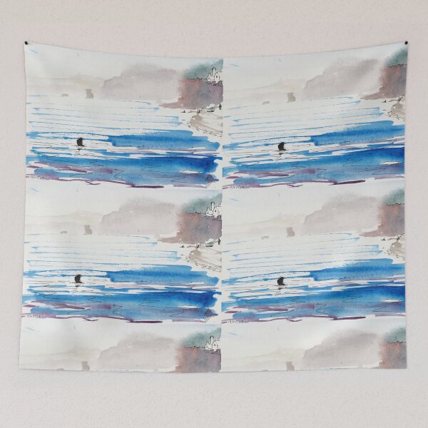 Item preview, Swimmer in the sea at Sidmouth painting designed and sold by MikeJory.
