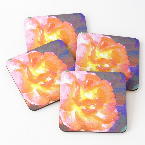 Item preview, Abstract of full pink and peach rose designed and sold by B. Randi Bailey.
