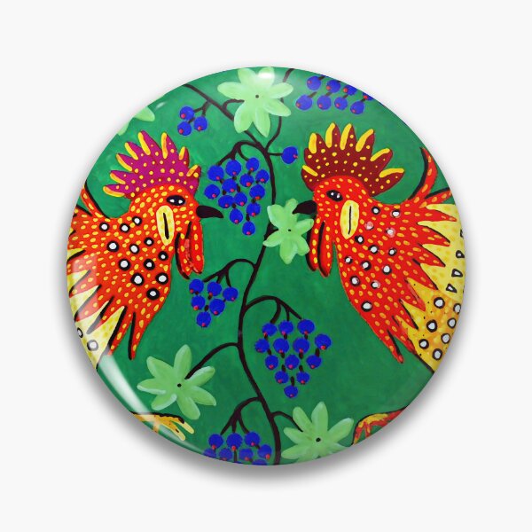 Item preview, Maria Prymachenko, Roosters, Famous Ukrainian Painter, Art Print, Ukrainian Folk Art, Марія Приймаченко, Півні, Naïve Art designed and sold by Artistic Gift Print.