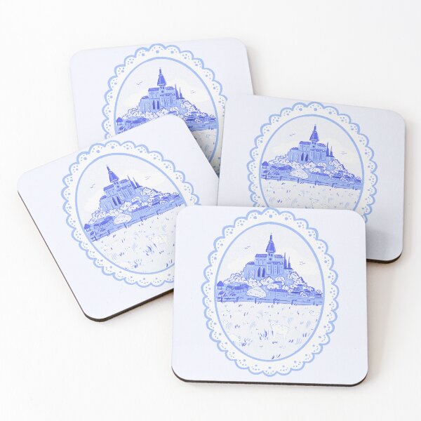 Item preview, Mont Saint-Michel landscape with lace border  designed and sold by rizdrawings.