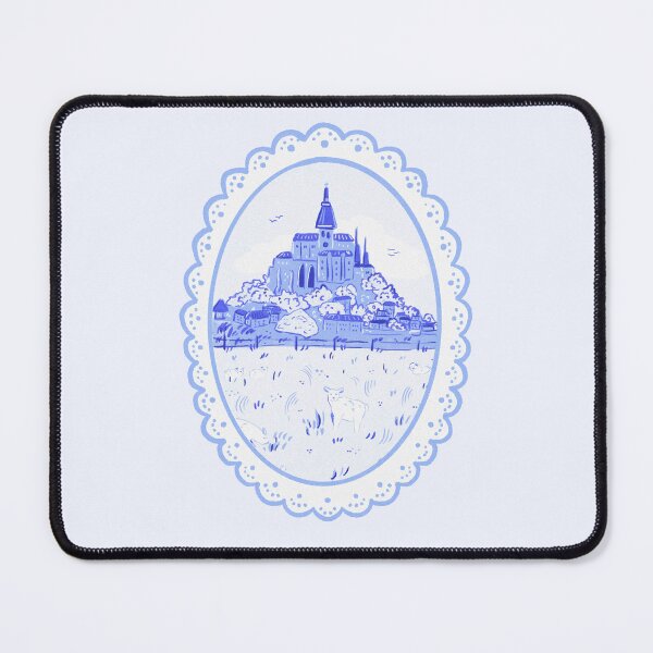 Item preview, Mont Saint-Michel landscape with lace border designed and sold by rizdrawings.