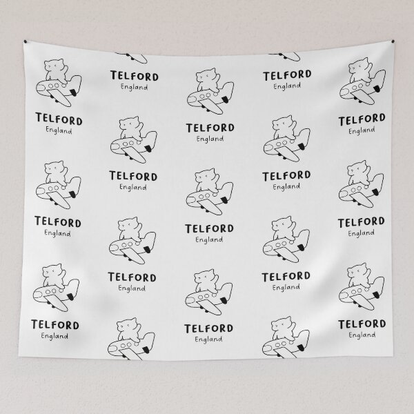 Item preview, Telford, England | Adorable Cat on Plane Design | Airplane Illustration | Cat's Trip designed and sold by RM-Journey.